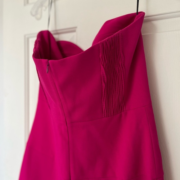 NWT ZARA Fuchsia Strapless Sweetheart Neckline Midi Dress L Blogger Favorite - Picture 9 of 14